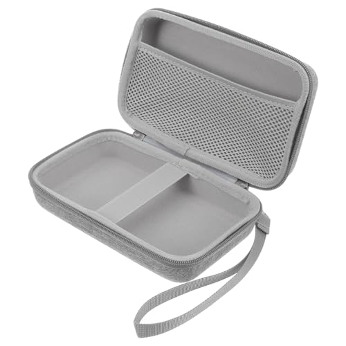 Trousse de maquillage rigide grise mini valise compacte pour cosmétiques
