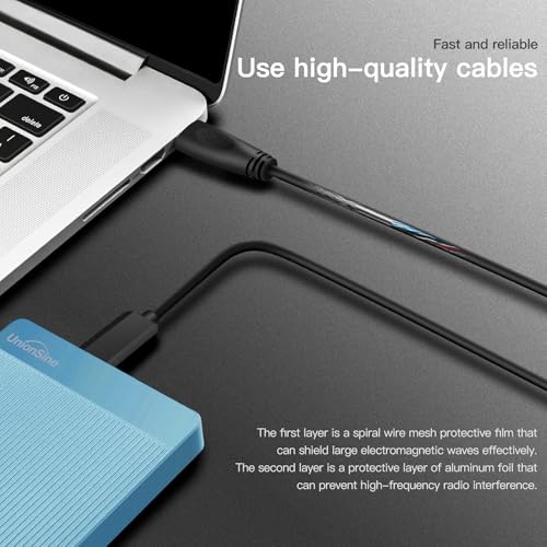 Image of UnionSine 500GB 2.5 inch Ultra Slim Portable External Hard Disk Drive HDD-USB 3.0 for PC, Mac, Laptop, PS4, Xbox one,Xbox 360,HD-2510(Blue)