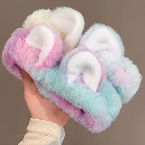 Huachi 2 Packs Tie Dye Cat Spa Headband for Washing Face Makeup Skincare, Cute Animal Headbands for Women Girls Trendy Stuff Gifts Soft Coral Fleece Facial Wash Hair Accessories Cover