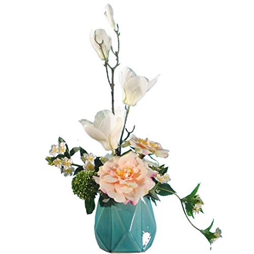 Fleur artificielle en pot Magnolia sans entretien pour décoration salon sombre