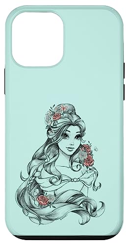 Coque iPhone 12 mini Disney Beauty and the Beast Floral Belle antichoc transparente