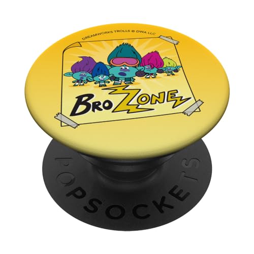 DreamWorks Trolls Band Together BroZone Poster PopSockets Swappable PopGrip, Black