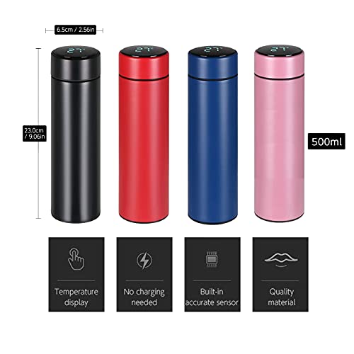 TMG Travel Mug,Termo Taza 500ML,Taza de Viaje,Térmica de Doble Pared,Frasco de Vacío de Acero Inoxidable,Pantalla LED… - Imagen 3