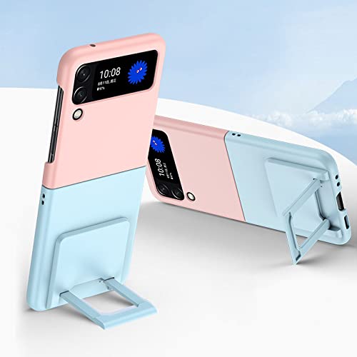 Coque Samsung Z Flip 4 bicolore avec support invisible en PC rigide mat protecteur