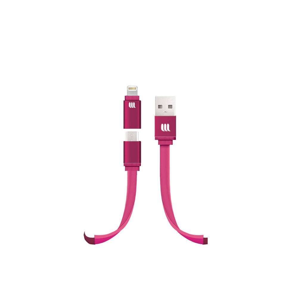 Lifeworks 2-in-1 Micro USB 2.0 & Apple MFi Certified Lightning - Pink - 5'
