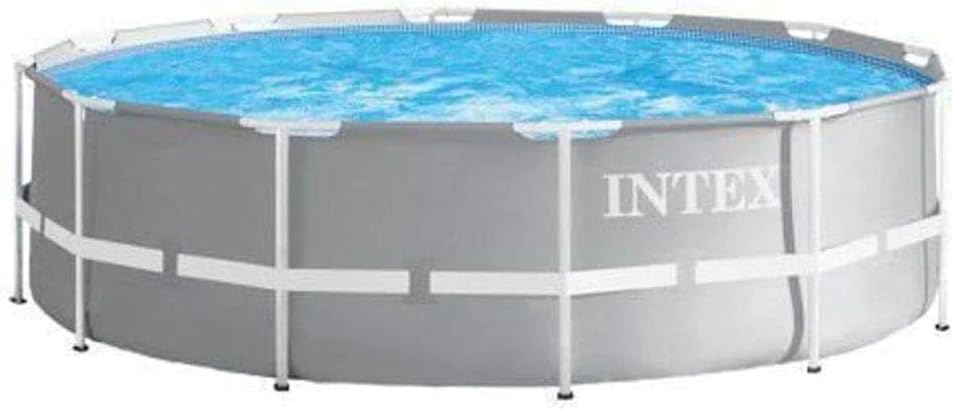 INTEX Prism Structural Pool fully assembled in a garden