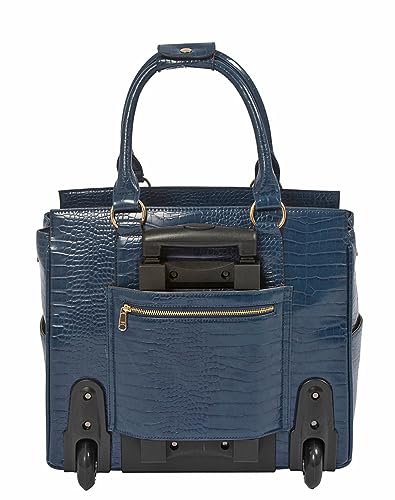Image of JKM & Company Rolling Laptop Bag for Women | Designer Wheeled Briefcase | Fits 13-17 inch Laptops | Office Travel Computer Case