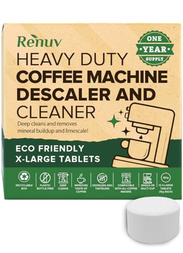 Coffee Machine Descaler and Cleaner Tablets, 24 Uses for Keurig, Ninja, Breville, Delonghi, Nespresso, Miele, Jura, Mr Coffee, Cuisinart for Coffee Pot Maker & Espresso Machines (2 Boxes)