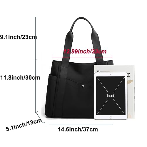 Bolso Tote de Nylon resistente al agua para mujer miniatura 5