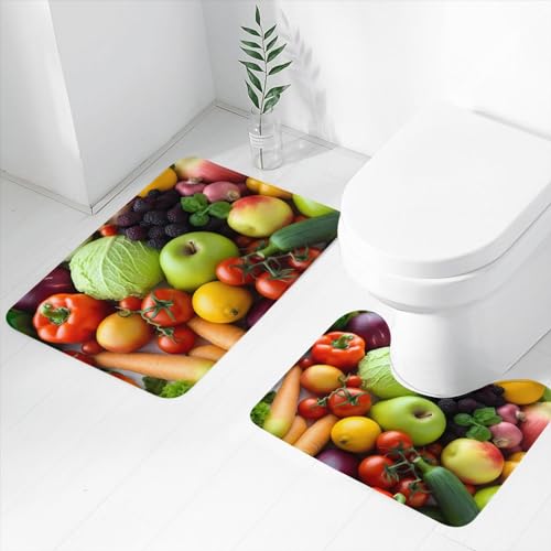 Tapis de bain absorbant en U microfibre antidérapant lot de 2 - 4