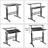 SogesHome 31.5 inches Adjustable Laptop Desk Table, Portable Computer Stand with Cart Tray and Computer Host Stand, Black