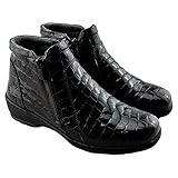 NOTTON - Bota Muy CÓMODA DE Charol Grabado Y Piso Super-Flex. Plantilla EXTRAÍBLE. 535991 Cuero Mujer Color: Burdeos Talla: 37
