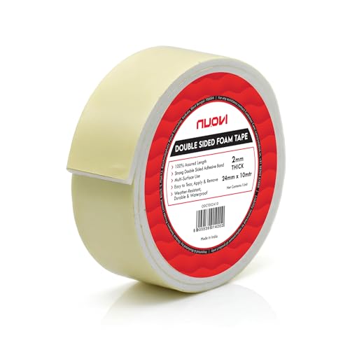 Image of Double-Sided Foam Tape | 10meter Length, 2mm Thick | Both Sided Self Adhesive Acrylic Foam Heavy-Duty Tape | Prefect for Mounting, Paper, Furniture, Wall, Decoration, DIY Projects