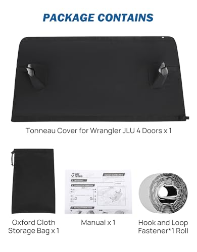 Image of JOYTUTUS Tonneau Cover 4 Door Compatible with Wrangler JLU 2018-2026, Trunk Cargo Cover Tailgate Cover JL Accessories