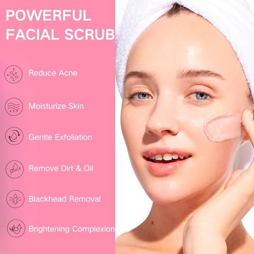 Face Scrub with Retinol and Vitamin E - Exfoliating Face Wash Scrub, Face Exfoliator, Face Scrub for Women, Gentle Facial Scrub Cleanser for Peeling Brightening, Blackheads & Acne, Hydrating Skin - Image 3
