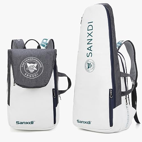 Mochila de tenis para mujeres y hombres, para sostener 1 o 2 raquetas de tenis, bolsa deportiva multifuncional, color gris