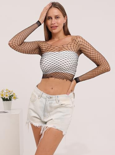 Lemon Girl Women Fishnet Crop Tops Lingerie Babydoll Top Chemise One Size US 2-184