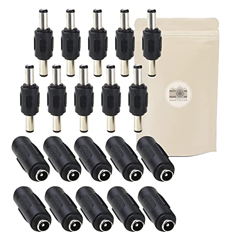20X Accopiatore 12V Dc 5,5X2,1Mm Per Prolunga Camera : 10 Maschio Maschio E 10 Femmina Femmina - Adaptout Marca Francese