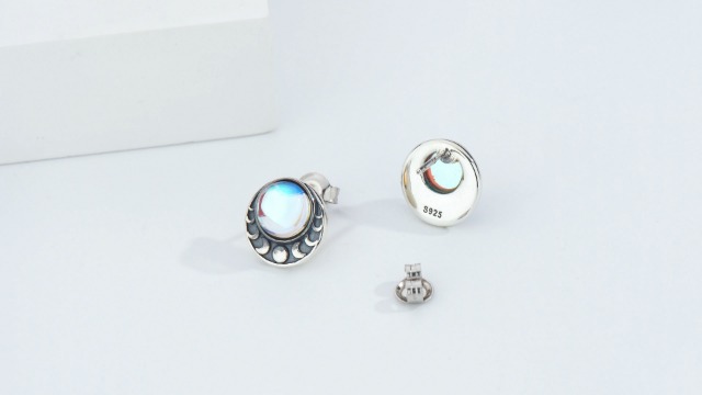 Pendientes Colgantes Con Forma De Nudo Celta: Piedra Lunar Arcoíris - Joyería De Amatista - España