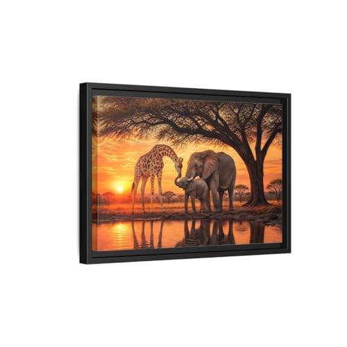 Toile safari éléphant pour créer une ambiance chaleureuse de coucher de soleil