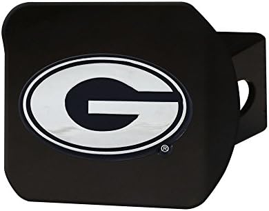FANMATS 21030 Georgia Bulldogs Black Metal Hitch Cover with Metal Chrome 3D Emblem