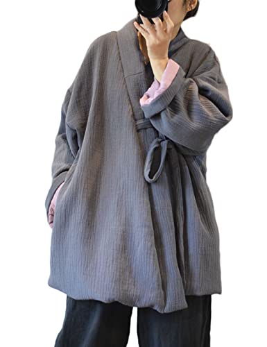 NFYM Women Hanten Cotton Jacket Japanese Kimono Style Warm Quilted Winter Coat