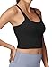 Foucome Nursing Tank Tops for Breastfeeding Racerback Longline Maternity Sports Bra Workout Crop Top (Black, XL)