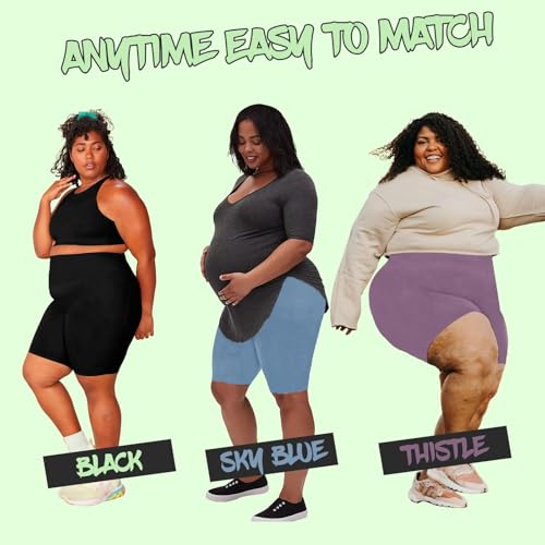 QGGQDD 3 Pack Plus Size Biker Shorts for Women – 8" High Waisted Black Shorts for Yoga Workout (2X 3X 4X)4