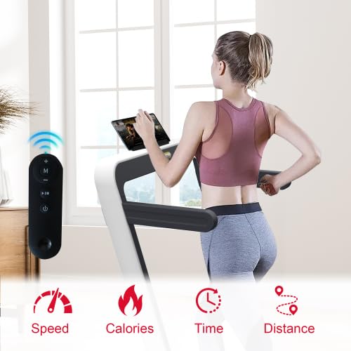 Image of Walking Pad Treadmill 2-in-1 Foldable | 2.5HP Under Desk Electric Remote Control | White Compact Shock Absorption | 265LBS Home Office Walking Jogging