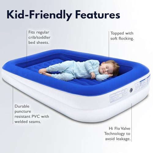 Image of King Koil Air Mattress for Kids with Built-in Pump, Inflatable Toddler Bed