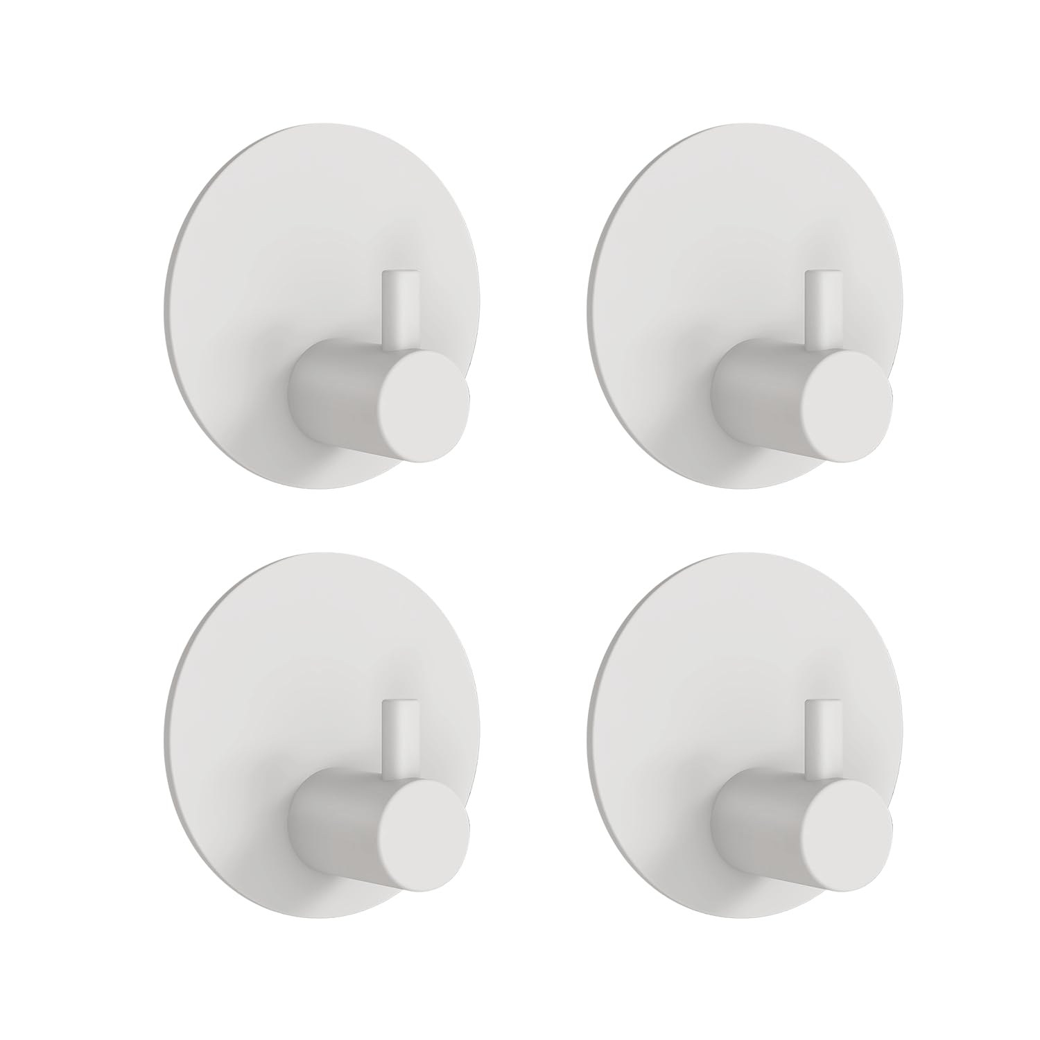 Feligio Self Adhesive Hooks 4 Pack, Stainless Steel Sticky Hooks, White Hooks Stick on Bathroom, Kitchen and Door Hooks for Hanging Towels, Keys and Coats — image 1