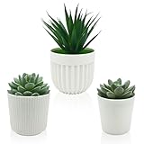 SUPEASY 3er-Set künstliche Sukkulenten im Topf - Realistische künstliche Sukkulenten für Innen- und Außenbereich, Wohnzimmer, Büro, Schreibtisch, Regal-Deko und Hochzeits-Tischdekoration