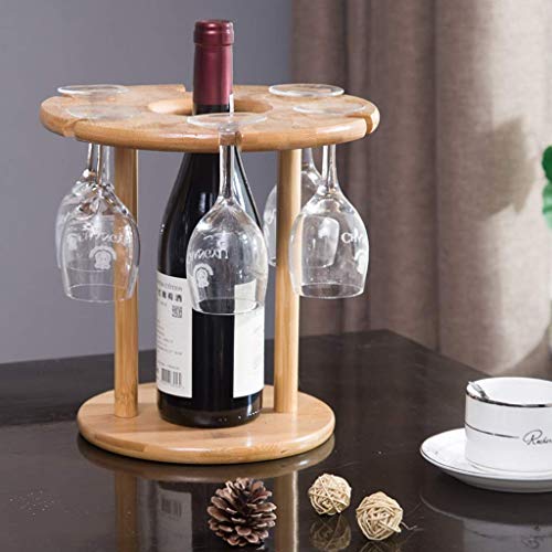Soporte para botella de vino de bambú para escritorio miniatura 6