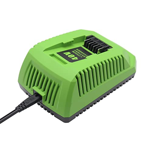 Replacement Charger Compatible With Greenwks 40V Battery Charger Lithium Ion 29482 29462 29472 2901319 2938302 Baf702 L-300 Baf704 Baf705 Compatible With 40V G-Max Power Tools 29252 20202 22262 #TOP2