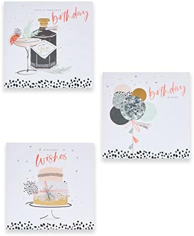 Multipack of 12 Happy Birthday Cards With 6 Designs - Lovely Sweet Design for Her