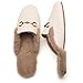 Minorsu Buckle Fur Mules for Women Slip on Loafers Closed Round Toe Backless Flat Mules Comfortable Slides Shoes (Beige, Adult, Women, 9, Numeric, US Footwear Size System, Medium)