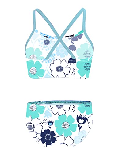 Image of Hularka Kids Girls Two-Piece Swimsuit Tankini Set Swimwear Floral Printed Crop Top with Bottoms Beach Wear