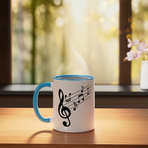 Taza de cerámica Music Clef con Notas azul/blanco miniatura 3