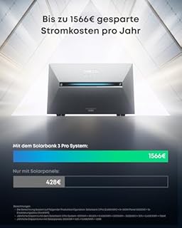 Anker SOLIX Solarbank 3 E2700 Pro, Balkonkraftwerk mit Speicher, 4 MPPTs (3600W), bis zu 16kWh Kapazität, 1200W bidirektional, Anker Intelligence, Plug&Play (ohne Verlängerungskabel für Solarpanels)