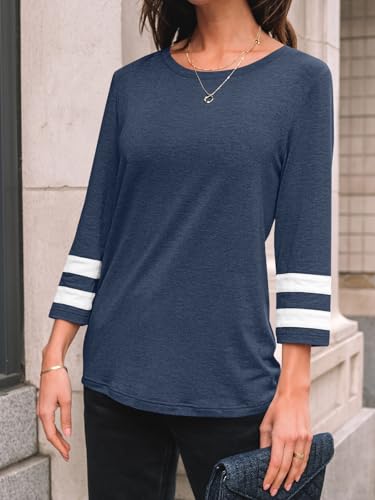 AUTOMET Womens Spring Tops 3/4 Length Long Sleeve Shirts Business Casual Dressy Tunic Tops Trendy Outfits 20252