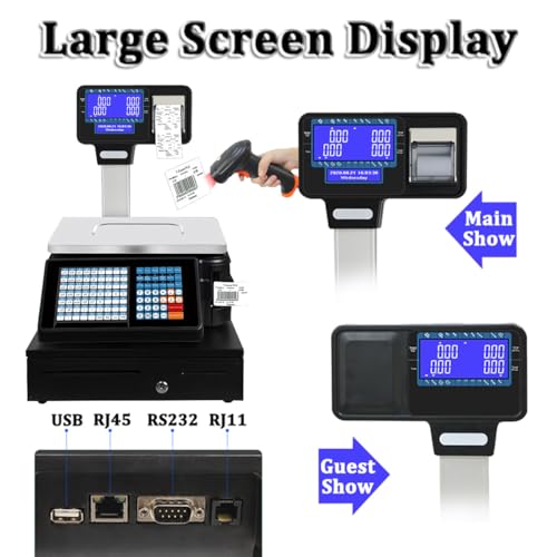 Báscula electrónica con impresora y escáner miniatura 2