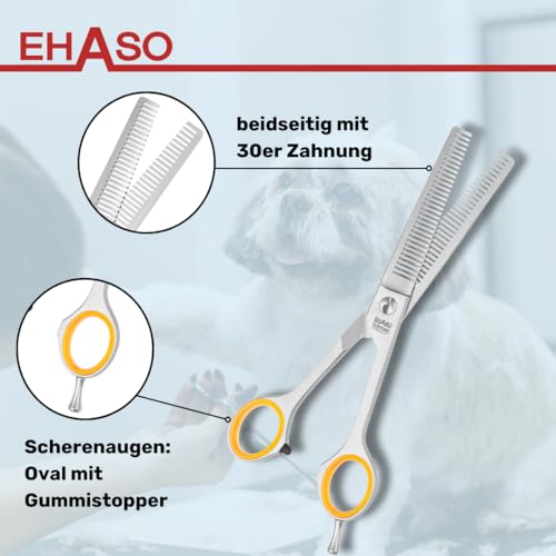 EHASO langlebige, doppelseitige Effilierschere, 17cm mit 30er Zahnung