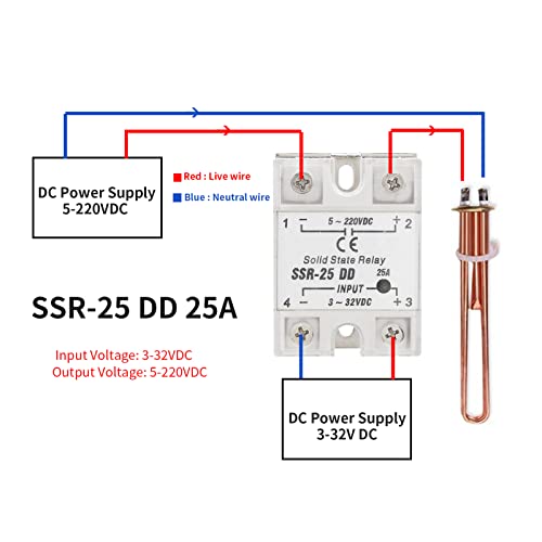 Ssr-25 Dd Solid State Relay, 25A 5-220Vdc Solid State Relay Module Compact Size & High Reliability For Industrial Automatic Process #TOP2