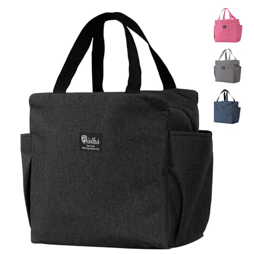 Aiuuee Borsa Frigo 9L, Borsa Termica Porta Pranzo，Borse Frigo Impermeabile, Borse Termiche Pieghevole, Borsetta Termica, Borsa Pranzo Portatile per Scuola Ufficio Lavoro Viaggio Picnic (Nero)