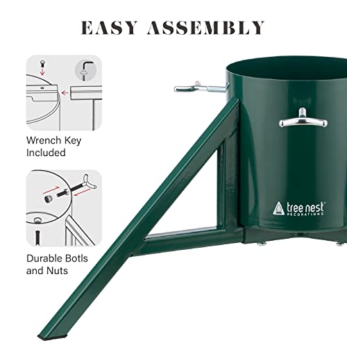 Tree Nest Christmas Tree Stand Base Tree Holder Modern Design For 8.5Ft Real Trees Steel Stable For Xmas Tree Decoration Geometric (Medium, Green) #TOP4