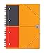 Produktbild OXFORD 100104296 Meetingbook International A4 liniert 4fach gelocht 2 in 1 Collegeblock und Gummizugmappe orange