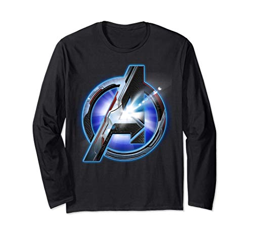 Marvel Avengers Endgame Avenger Tech Logo Shine Maglia a Manica