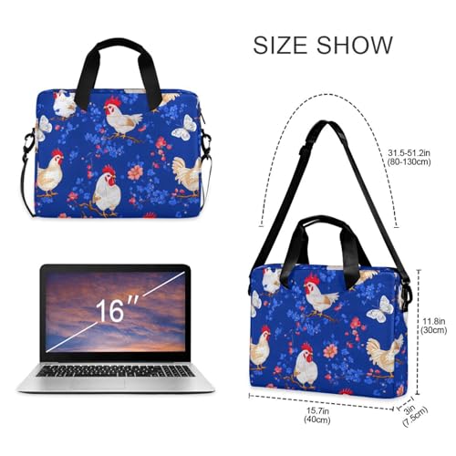 Funda para laptop 15.6 pulgadas con asa y correa azul miniatura 5