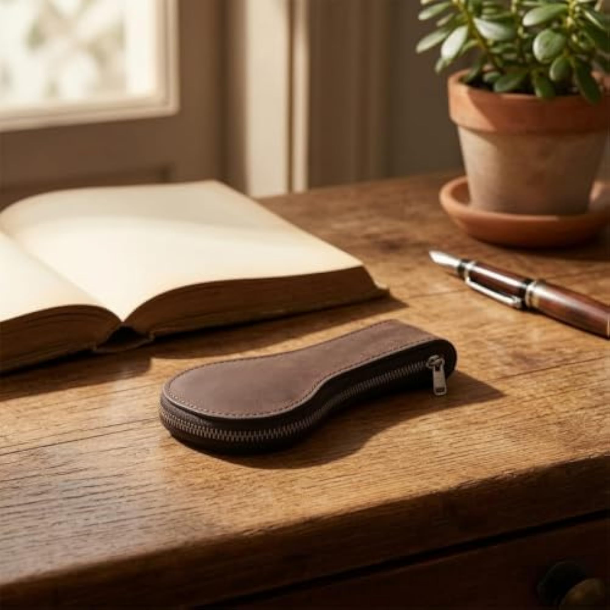 Travel-Friendly Vintage Leather Watch Case