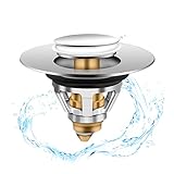 【Especial anti-obstrucción Diseño】 Este desague lavabo tapon tiene un colador de canasta anti-obstrucción en el interior que puede recoger el cabello y evita que el desagüe se obstruya. También evite que las joyas y los anillos caigan a la alcantarilla.